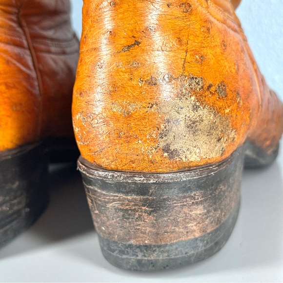 Cuadra Boots Brown Exotic Ostrich Leg Men’s Size 9.5 Mexico Handmade Leather - Picture 12 of 16
